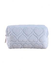 1pc Of Heart Printed Pencil Case, Creative And Simple Stationery And Adult Office Supplies Large Capacity Storage Pencil Case, Back To School, School Supplies - Pink - View 10