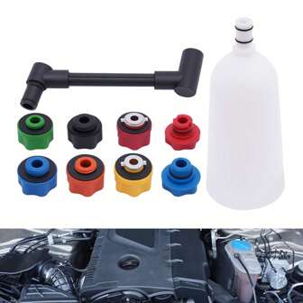 10pcs Car Engine Oil Filling Filler Kits Oil Change Funnel Car Maintenance Tools Filling Cooling System Repair Filler 8 Adapters
