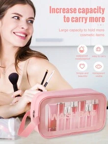 41pcs Makeup Brush Set Includes 25 Makeup Brushes (Powder Brush, Blush Brush, Highlighter Brush, Eyeshadow Brush, Eyeliner Brush, Contour Brush), 3 Makeup Sponges, 5 Triangle Makeup Sponges, 1 Waterproof Cosmetic Bag, 3 Finger Makeup Sponges, 3 Large Round Powder Puffs, 1 Eyelash Curler - Pink - View 3