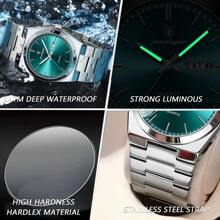 POEDAGAR Luxury Quartz Man Wristwatch Sport Men Watches Waterproof Luminous Date Week Stainless Steel Men's Watch Male
