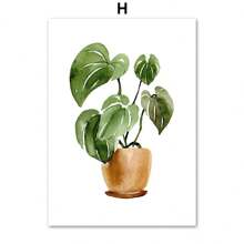 1 pezzo Quadro murale in tela con motivo di piante verdi, cactus, tigre, pianta, monstera, cartellone e stampe da parete, quadri per decorazione del soggiorno senza cornice - Multicolore - Visualizzare 31