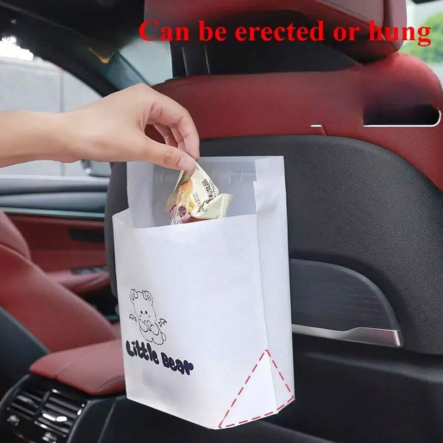 15pcs/Set, Adhesive Car Trash Bags, SingleUse Garbage Bags For Student