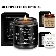 Regalo para la madrina - Idea de regalo para la tía, madrina, madrinas mujeres y padrinos hombres adultos por el bautizo, anuncio de embarazo, y ceremonia de cristiana de su ahijado o ahijada - Incluye vela perfumada, decoración de habitación y otros regalos esenciales para relajarse. - Multicolor - Ver 2