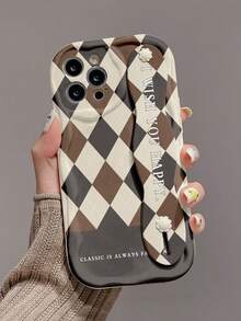1 Stück modisches stoßfestes Handyhülle mit Armband Design und Ständer, kompatibel mit Apple & Samsung Serien - Verschiedenfarbig - Übersicht 1