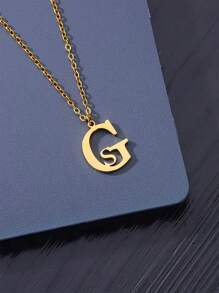 Customized Double English Letter Necklace, Stainless Steel Necklace, Customized Initial Letter Pendant Necklace For Female Couple Jewelry Minimalist Handmade Birthday Gift Christmas Gift Valentine's Day Gift For Girlfriend And Boyfriend