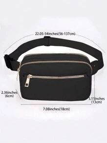 LIGENYANG 1入戶外運動跑步腰包,多功能時尚休閒肩胸包 - 黑色 - 查看 2