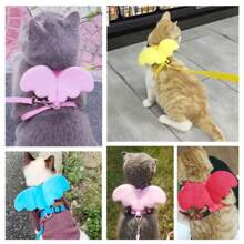 Adjustable Cat Harness With Leash And Angel Wings LR-0304 - 黑色 - 查看 7
