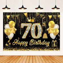 AFYPRTY 1 pieza 100*150cm Fondo de fiesta de 18 cumpleaños con números de strass, fondo de poliéster negro y dorado, accesorio fotográfico, decoración de fiesta de cumpleaños 16, 30, Navidad - Multicolor - Ver 13