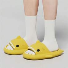 Chinelos Shark Design para homens e mulheres, sola grossa, antiderrapante, interior/exterior, banheiro, verão
