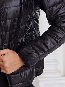 ZIAI Women's Lightweight Down Jacket, Solid Color Stand Collar, Winter - Black - View 10