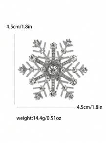 Christmas Rhinestone Snowflake Brooches For Women Unisex Beautiful Pins Multi-Color Available Casual Party Accessories Gifts