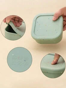 PopLittleOne 1 件装婴儿硅胶午餐盒彩色圆点婴儿餐具便携式婴儿食物储存单隔层餐盘 - 彩色 - 查看 7