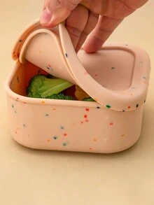 PopLittleOne 1 件装婴儿硅胶午餐盒彩色圆点婴儿餐具便携式婴儿食物储存单隔层餐盘 - 彩色 - 查看 5