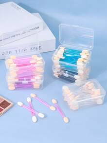 RANCAI 30pcs/Box Double-Ended Latex Makeup Sponge Eyeshadow Brushes, Can Be Used As Nail Sponge Brushes And Cosmetic Brushes, Disposable Makeup Tools - Multicolor - View 3