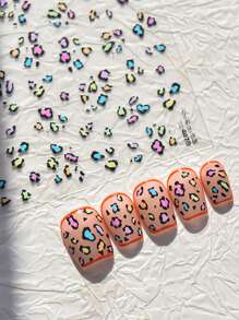 Hình dán móng tay 3D họa tiết da báo mới, hình dán sọc da báo nhiều màu sắc, thiết kế da báo, hình xăm trang trí móng tay, dụng cụ làm móng. - Nhiều màu - Xem 2