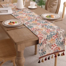 1 件彩色树枝提花流苏装饰桌旗 - 彩色 - 查看 4