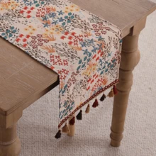 1 件彩色树枝提花流苏装饰桌旗 - 彩色 - 查看 6