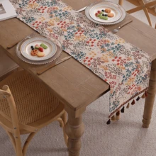 1 件彩色树枝提花流苏装饰桌旗 - 彩色 - 查看 5