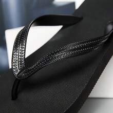 2024 新款夏季男士休闲沙滩拖鞋人字拖防滑舒适休闲凉鞋 - 黑色 - 查看 2