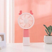 Portable Mini Handheld Table Fan Rechargeable USB LED With Cable - 彩色 - 查看 7