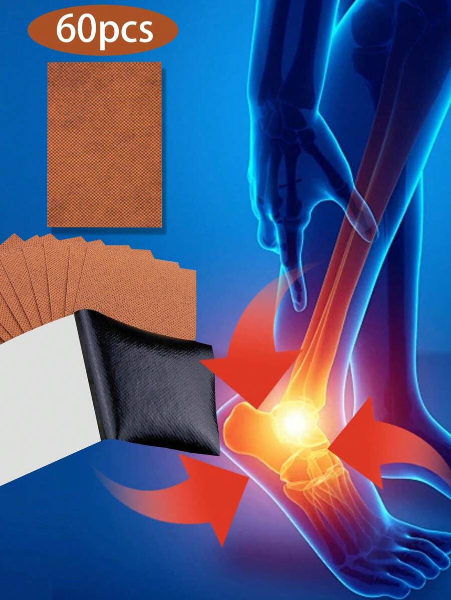 60pcs Ginger Mugwort Heel Patch, Herbal Plant Extract Oil Essence