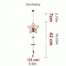 1 đồ trang trí bằng gỗ hình cây thông Noel, đồ trang trí Giáng sinh sáng tạo, đồ trang trí treo bằng gỗ Giáng sinh - Nhiều màu - Xem 2