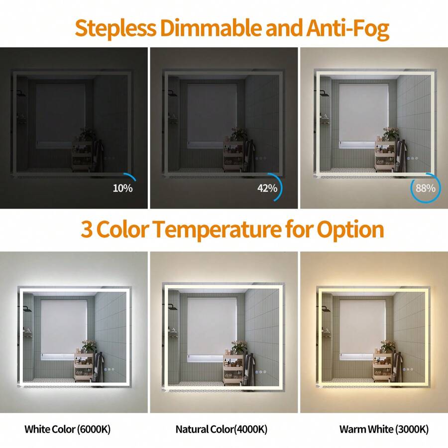 32 X 36 LED Bathroom Mirror LED Mirror Bathroom Decor Vanity Makeup