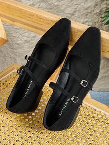 女士平底便鞋，时尚百搭，通勤必备 - 黑色 - 查看 8