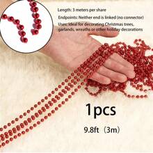 2.6 英尺/9.8 英尺/32 英尺悬挂圣诞树装饰链，7 毫米塑料电镀珠 DIY 链，非常适合圣诞节庆祝活动、派对、婚礼、节日装饰、DIY 项目和展览配件 DIY 装饰、家居装饰、派对婚礼装饰、灯烛台装饰配件 - 彩色 - 查看 19