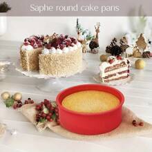 1/3Pcs Round Silicone Cake Pans Silicone Cake Mold Tray Pans Round Baking Mold Kitchen Silicone Nonstick Baking Pans Easy To Demold Suitable For Layer Cake Cheese Cake Rainbow Cake Reusable Cake Pans Bakingt Tools - Multicolor - View 7