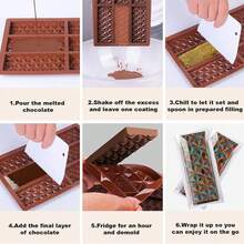 Khuôn sô cô la Fimary Khuôn làm kẹo thanh silicon riêng biệt Hình dạng silicon, Khuôn silicon làm tan chảy sáp lớn (Hình kim tự tháp) - Màu nâu Sô-cô-la - Xem 4