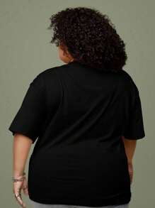 JUICE CAT Plus Size T-Shirt Women's Fashion 100% Cotton Streetwear NEW! - màu đen - Xem 2