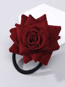 Flower Decor Hair Tie Elegant ,Beach Outfit,Beach Hair Floral Accessories,Beach Vacation Ponytail Holders Hair Elastics Hair Rubber Bands Scrunchies Hair Rope Elastic Hair Tie ,Head Piece - Multicolor - View 2