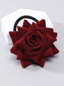 Flower Decor Hair Tie Elegant ,Beach Outfit,Beach Hair Floral Accessories,Beach Vacation Ponytail Holders Hair Elastics Hair Rubber Bands Scrunchies Hair Rope Elastic Hair Tie ,Head Piece - Multicolor - View 3