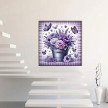 Bộ tranh kim cương nghệ thuật - Bộ tranh khảm kim cương 5D tự làm hình hoa tím Bộ tranh kim cương nghệ thuật phòng ngủ phòng khách trang trí nhà cửa - Nhiều màu - Xem 13