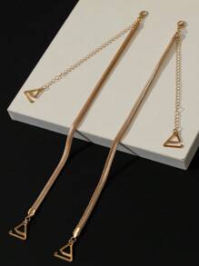 1 Par de Tirantes Decorativos de Cadena con Diseño de Hueso de Serpiente como Repuestos Brillantes Antideslizantes para Sostenes de Mujeres, para Vestidos de Boda