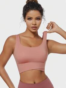 Yoga Tank Top, Breathable Sports Bra With Shock Absorption And Shaping Function, Sculpts Beautiful Back Lines, Suitable For Fitness Exercises - Coral Pink - View 8