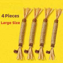 Cat Chew Toy Tooth Grinding Stick, Durable Interactive Tooth Cleaning Toy For Cats, Kittens. - Khaki - View 17