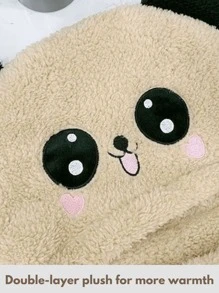 1pc Kids Plush Cute Ear Cartoon Beanie Hat, Ear Warmer & Scarf Combo Set, Suitable For Boys & Girls In Autumn/Winter - 1PC - View 6