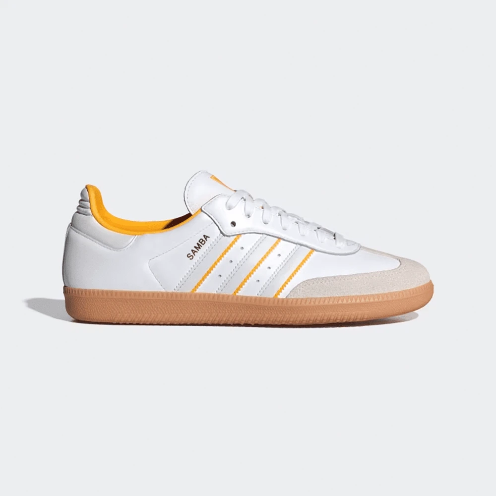 Adidas Originals Adidas Samba OG Premium Sneakers, Timeless Retro Trainers In Fall Tones, Leather & Suede Construction, Low-Top Casual Sneaker For Outdoor, Sports, Sambas For School And Work, Daily Shoes For Skate Outfit - 黃色 - 查看 1