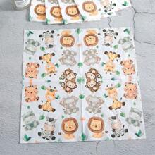 Juego de vajilla desechable con motivo de animales de la jungla, platos, servilletas y vasos de 7/9 pulgadas, regalos, suministros y decoraciones para fiestas de cumpleaños, platos, servilletas y vasos de papel desechables aptos para fiestas con tema de cumpleaños - Multicolor - Ver 6