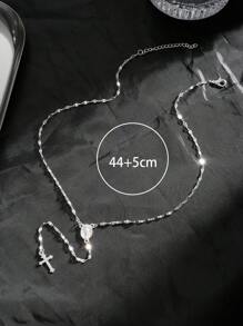 1 Pièce Collier De Pendentif À Gland Croix De La Minimaliste Et À La Mode Pour Femmes