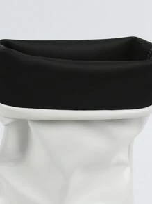 素食皮革过膝粗跟套脚靴 - 白色 - 查看 7