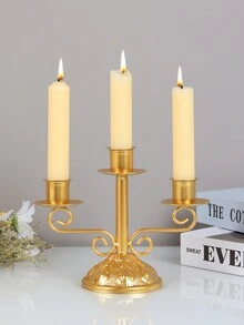 1 件铁艺创意三头烛台适用于婚礼派对、烛光晚餐装饰、客厅家居装饰、房间装饰、宴会派对装饰 - 彩色 - 查看 9