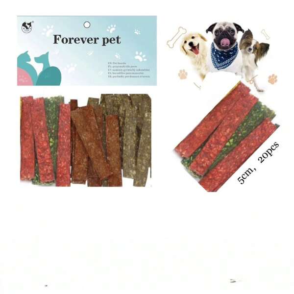 1 Packung à 20 Stück, Kaugranulat aus Rindsleder, Haustiersnacks, Kausnacks für Hunde im Großhandel, Gemüsesticks