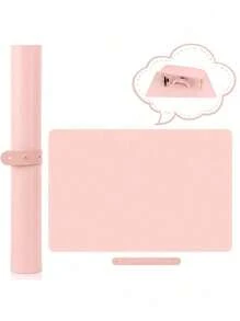 1 tấm lót bàn làm móng bằng da PU có thể gấp gọn, giặt được, phù hợp cho thợ làm móng và sử dụng tại nhà, chất liệu da sợi nhỏ mềm mại, có 2-4 lỗ ngẫu nhiên để kê tay khi làm móng, có thể sử dụng trên bàn làm móng, giao hàng màu ngẫu nhiên. - Hồng - Xem 1