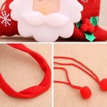 Bolsa de regalo de Navidad, decoración navideña con forma de manzana, bolsa de cordón con estampado vintage - Multicolor - Ver 6