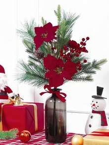 1 bó hoa cây thông Noel mô phỏng trang trí nhà trong nhà và ngoài trời thích hợp cho sân trong phòng hành lang cửa sổ bàn nhà hàng quà tặng năm mới quà tặng tân gia - Nhiều màu - Xem 5