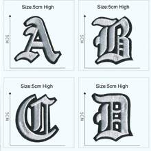 1 Pièce Optionnelle Alphabet Noir Edge Patch Brodé, Fer Sur/insignes, Vêtements Et Accessoires Décoration