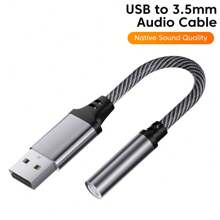 USB To 3.5mm Jack Audio Adapter USB A To 3.5mm Audio Cable USB To Audio Jack Adapter Headphones Converter For PC Laptop - Multicolor - View 8
